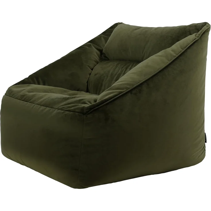 Icon Natalia Sitzsack Sessel für Erwachsene, Olivgrün, Flauschiger Samtstoff, Riesen Sitzsack Samt mit Füllung, Bean Bag Chair, Bequemer Sessel Wohnzimmer, Lounge, Schlafzimmer, Büro