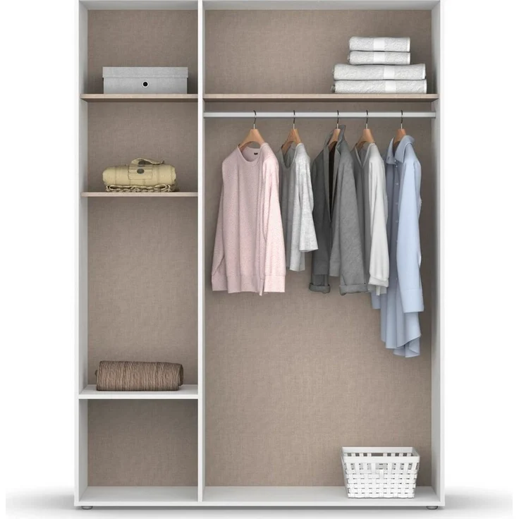 rauch Drehtürenschrank Kleiderschrank Schrank Garderobe Wäscheschrank SHINJO (in 3 verschiedenen Ausstattungen BASIC/CLASSIC/PREMIUM) Griffe und Füße aus Massivholz mit 2 Schubladen MADE IN GERMANY – Bild 4