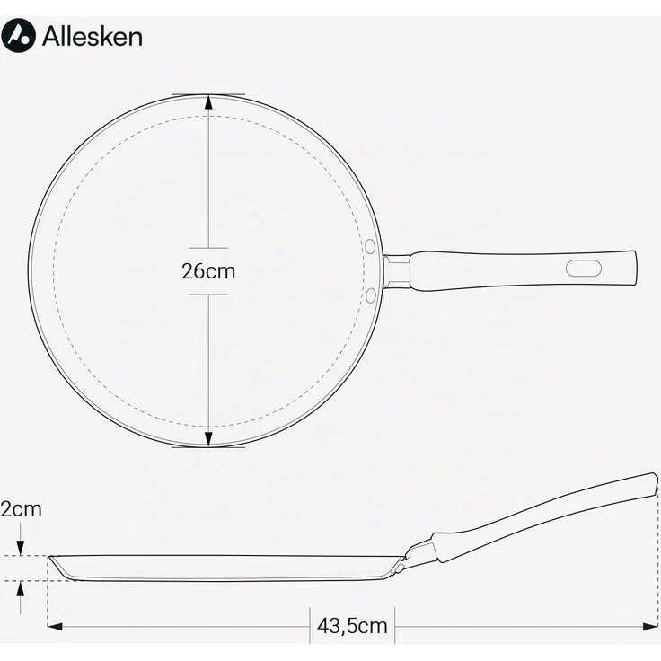 Pfannkuchenpfanne Aluminium ALLESKEN PEGGY 26 cm 1 Stück – Bild 4