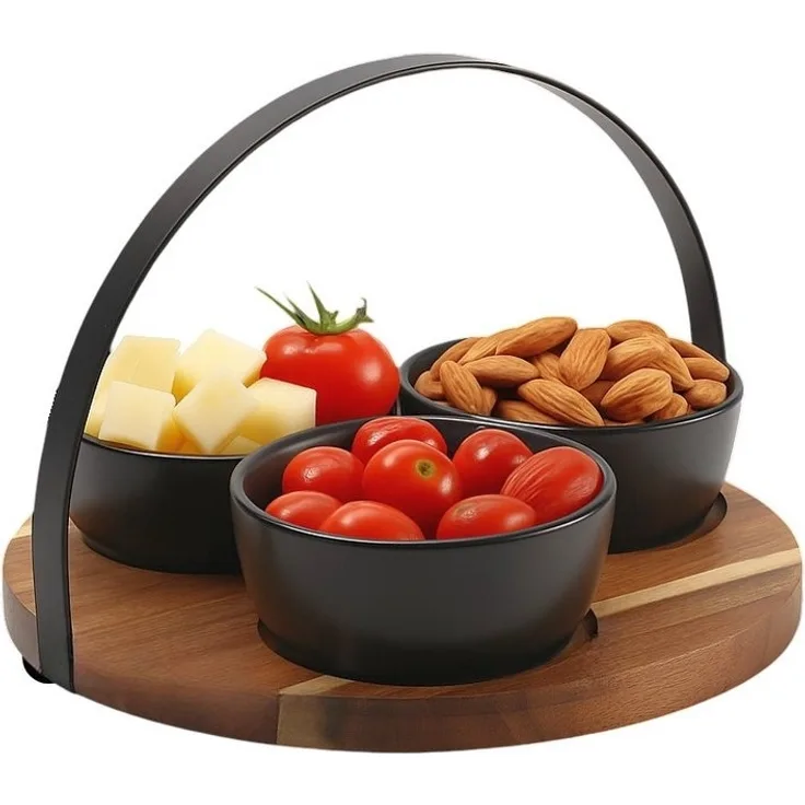 Servierset Snackschalen Dipschalen Servierschalen mit Tablett Cheffinger CF-5006