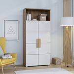 FORTE Arkina Regal, Holzwerkstoff, Braun/Weiß, 90,1 x 197 x 41,3 cm