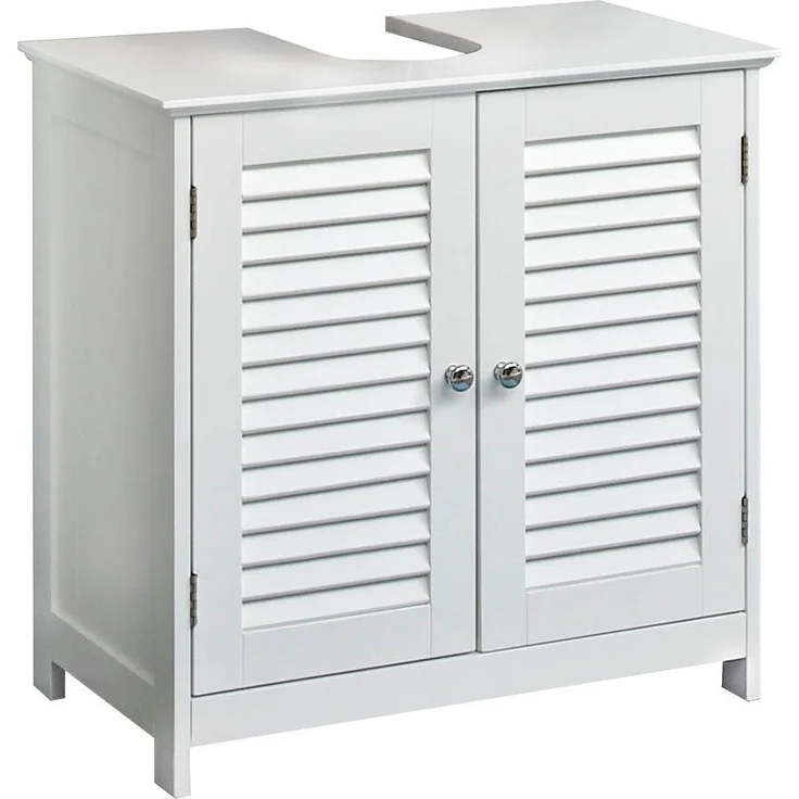 Saphir Waschbeckenunterschrank Quickset 928 Unterbeckenschrank in Weiß mit 2 Türen Waschbeckenschrank mit Siphonausschnitt, 60 cm breit, ohne Waschbecken – Bild 5