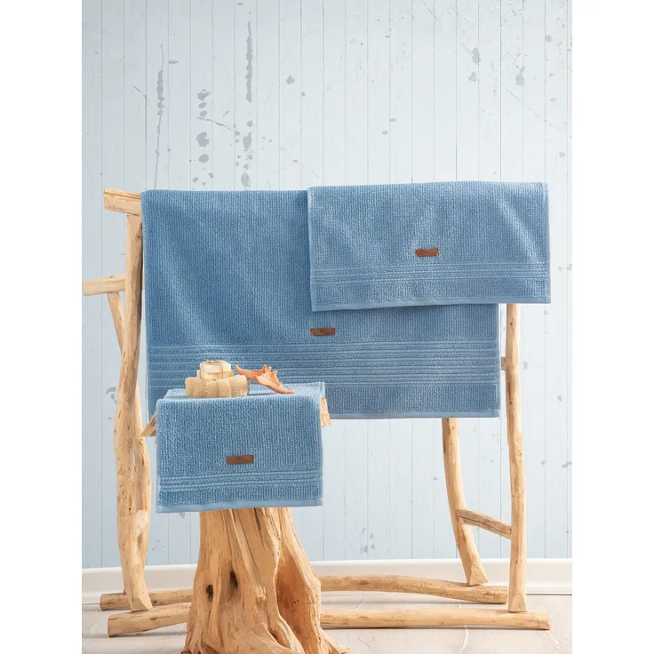 Handtuchset (3-teilig), 'Wellness', Blau