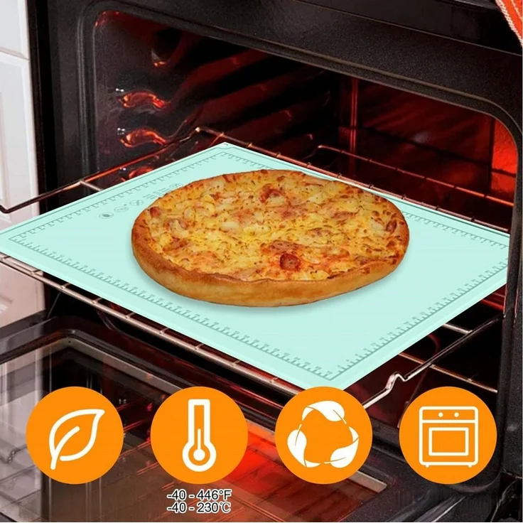 FOUORTUNATE-BEE Backmatte Teigmatte Backmatte mit Maßskala Rutschfest Antihaft Silikon, Ideal für Fondant Pizza Gebäck Teig Ausrollen und Backen – Bild 4