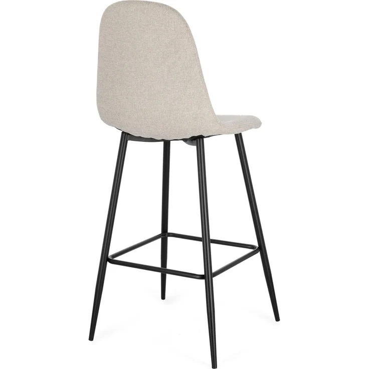 Barhocker New Irelia 2er-Set aus Stoff, modern, Beige/Schwarz, mit Fußstütze, gepolstert – Bild 2