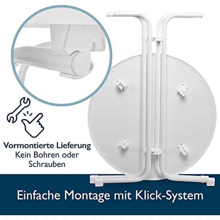 Beautissu Stehtisch Sylt Weiß, 70cm ∅ – Bild 5