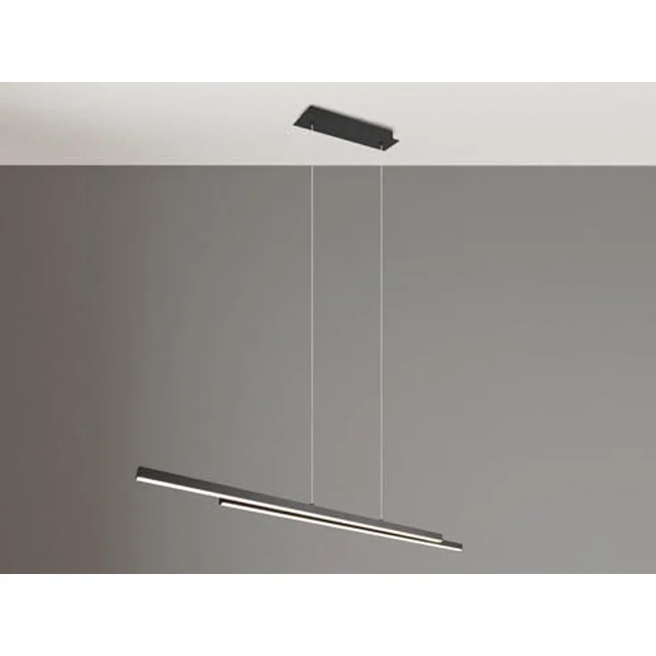 Trio Leuchten Pendelleuchte Odio 28W, LED in Schwarz mit warmweißem Licht (3000K), höhenverstellbar – Bild 2