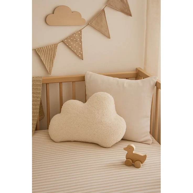 BABEES Dekokissen DEKOKISSEN Boucle Kuschelkissen Herz Wolke GROß 40x25, XXL 60x35 cm, Wolkenkissen Deko Kissen Geschenk Baby Kinderzimmer Babyshower – Bild 3