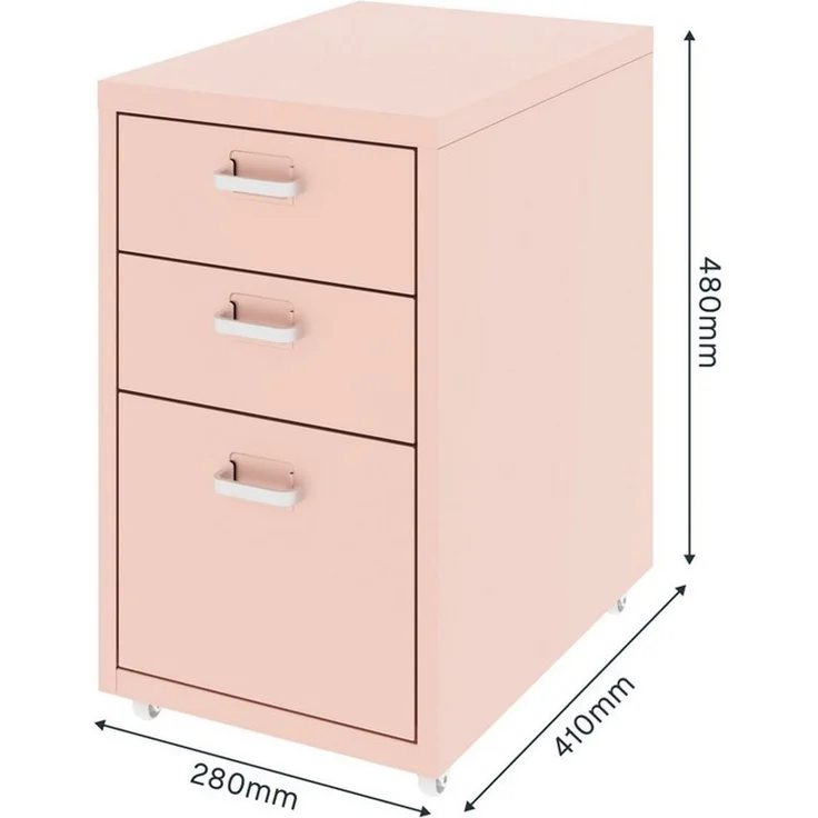 FLEXISPOT Container Rollcontainer für Ihr Büro&Home-Office, 28 x 48 x 41 cm (mobiler Aktenschrank mit 3 Schubladen, mit Rollen, Büroschrank) – Bild 1