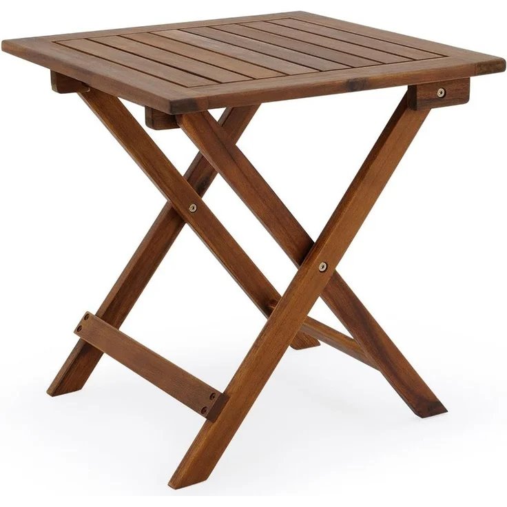 Casaria Beistelltisch, klappbar, Holz Akazie, 46 x 46 cm – Bild 1