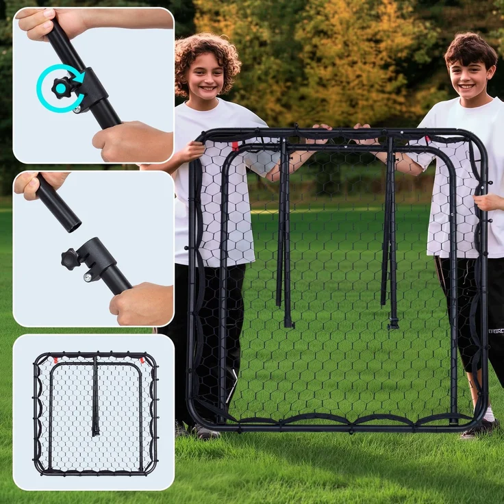 Leogreen Rebounder für Fußball, Fußball Rebounder Jugendlich, Teleskopische Stufenlose Einstellung Prellwand Fussball für EIN besseres und abwechslungsreiches Training (124 * 124cm) – Bild 5