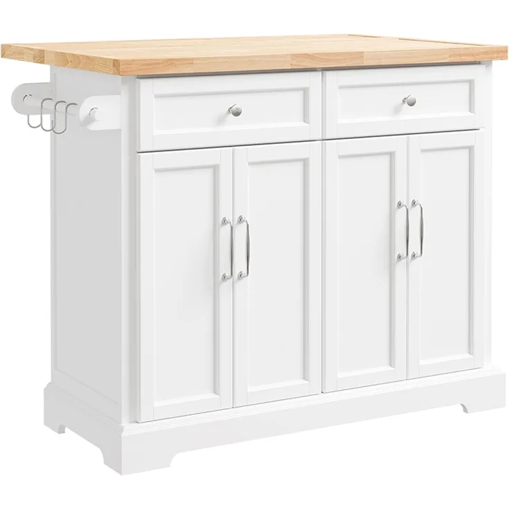 SoBuy FKW71-III-WN Kücheninsel, MDF, Lackiert, Weiß, 107 x 92 x 71 cm