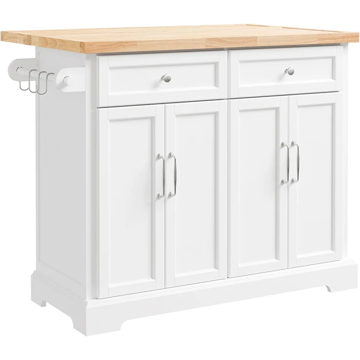 SoBuy FKW71-III-WN Kücheninsel, MDF, Lackiert, Weiß, 107 x 92 x 71 cm – Bild 1