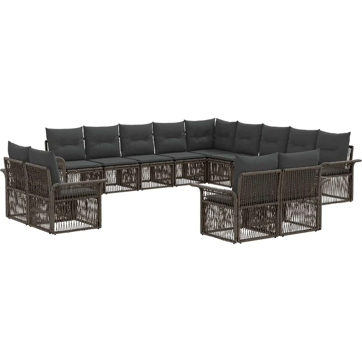 vidaXL Gartensofa-set 13 stk. 13-Sitzer Grau und Dunkelgrau 3435011 – Bild 2
