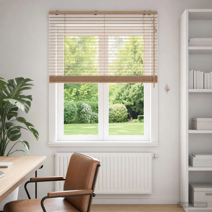 vidaXL Venezianische Jalousie Eichenoptik 120 x 160 cm 35 mm 42015345 – Bild 1
