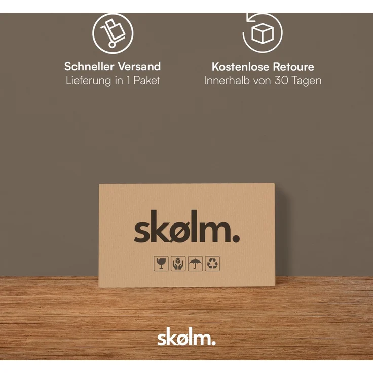 skølm 'Rune' 3D Akustikpaneele, Eiche, hochwertige Holzoptik Furnier und MDF, 120x60 cm, Wandpaneele mit Schallschutz, 2er Set – Bild 9