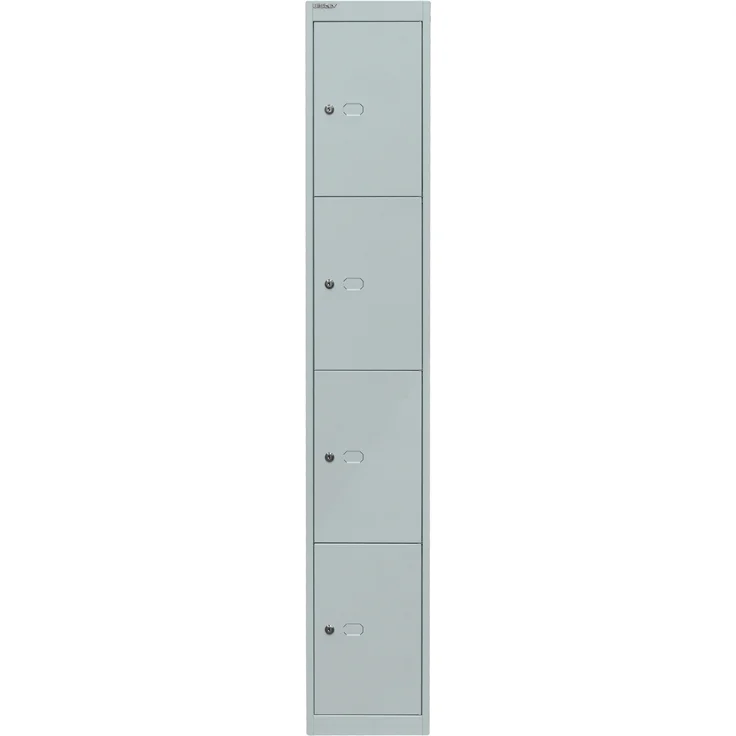 Bisley Schließfachschrank Office, 1 Abteil, 4 Fächer, T 305 mm, Farbe lichtgrau – Bild 1