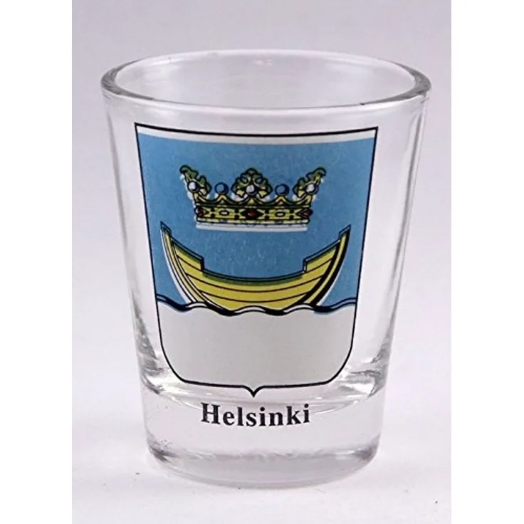 Helsinki Finland Coat Of Arms Shot Glass by World By Shotglass