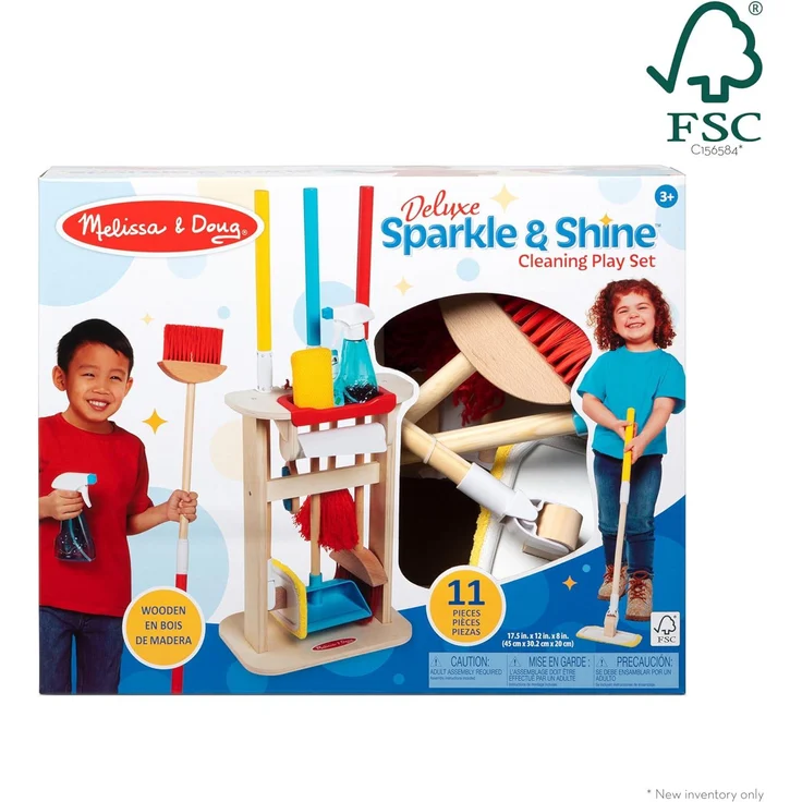 Melissa & Doug Deluxe Reinigungsspielset Funkeln & Glänzen | Holzspielzeug | Kinderspielzeug reinigen | Rollenspielzeug | 3+ | Geschenk für Jungen oder Mädchen | FSC-zertifizierte Materialien – Bild 6