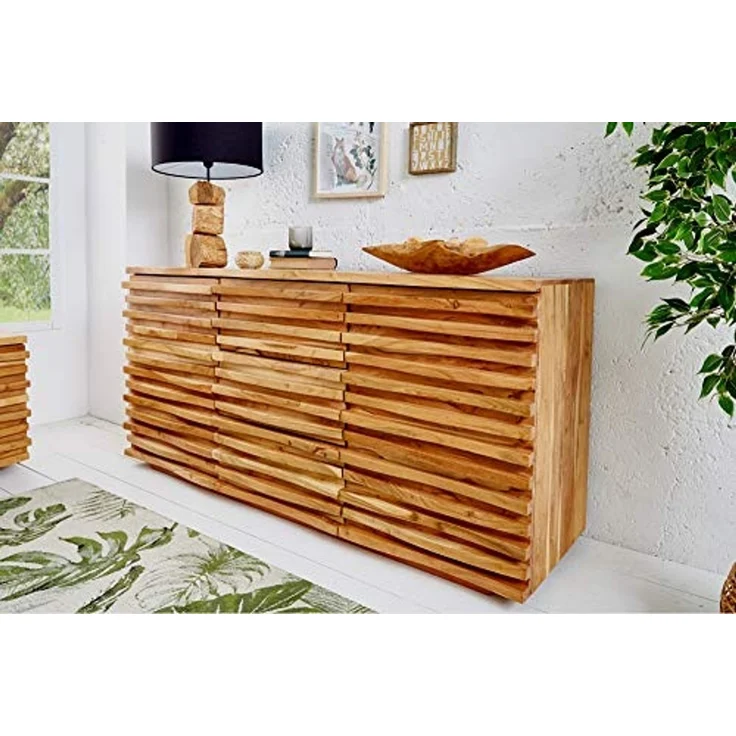 riess-ambiente Sideboard RELIEF 160cm natur, Massivholz · Anrichte · mit aufwändiger Front · Kommode · Wohnzimmer – Bild 2