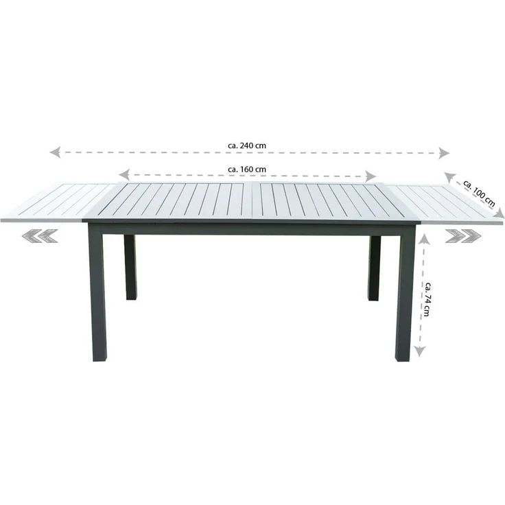 HOME DELUXE Garten-Sitzgruppe ausziehbar CASA MADERA - 160/240 x 100 cm 8 Stühle – Bild 9