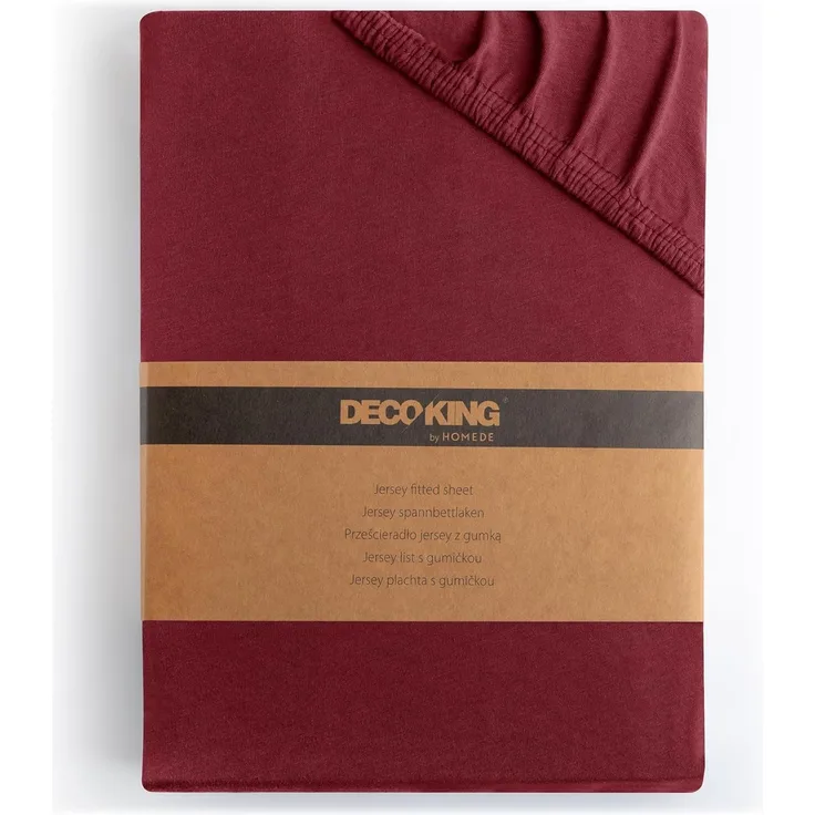 DecoKing Spannbettlaken 120x200 140x200 cm 100% gekämmte Baumwolle Bordeaux Spannbetttücher Jersey Boxspringbett Amber 120x200 140x200