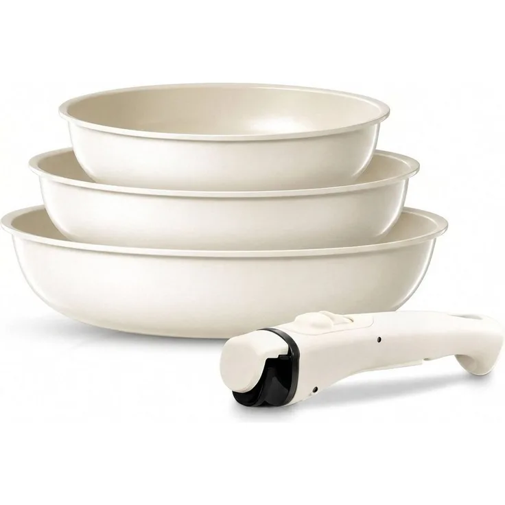 FOHERE Pfannen-Set Topfset 4-teiliges Antihaft-Pfannenset mit abnehmbarem Griff, (Set, 4-tlg)