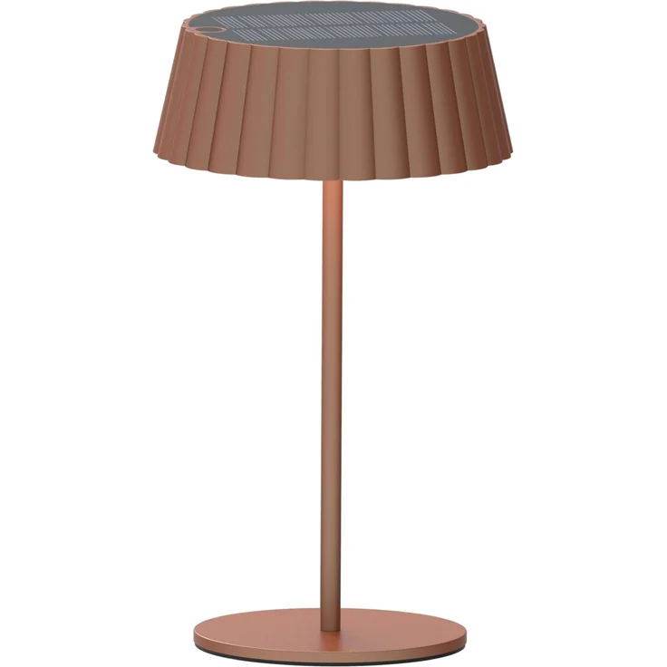 BOLD LED Solar-Tischleuchte (IP44, 2W/180lm 2700K Warmweiß, Kabellos, CRI 95, LED Touch-Schalter & Dimmbar, Solar & USB-C Aufladung, 6 Stunden Nutzung) - rostrot