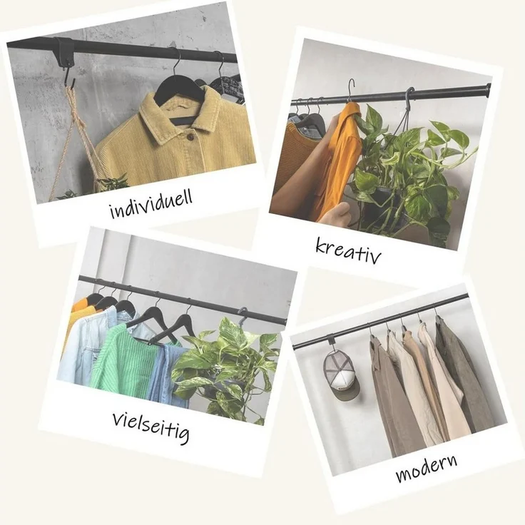 RSR Hangers Kleiderstange Garderobe Industrial Design Deckenmontage Garderobenstange Nora – Bild 3