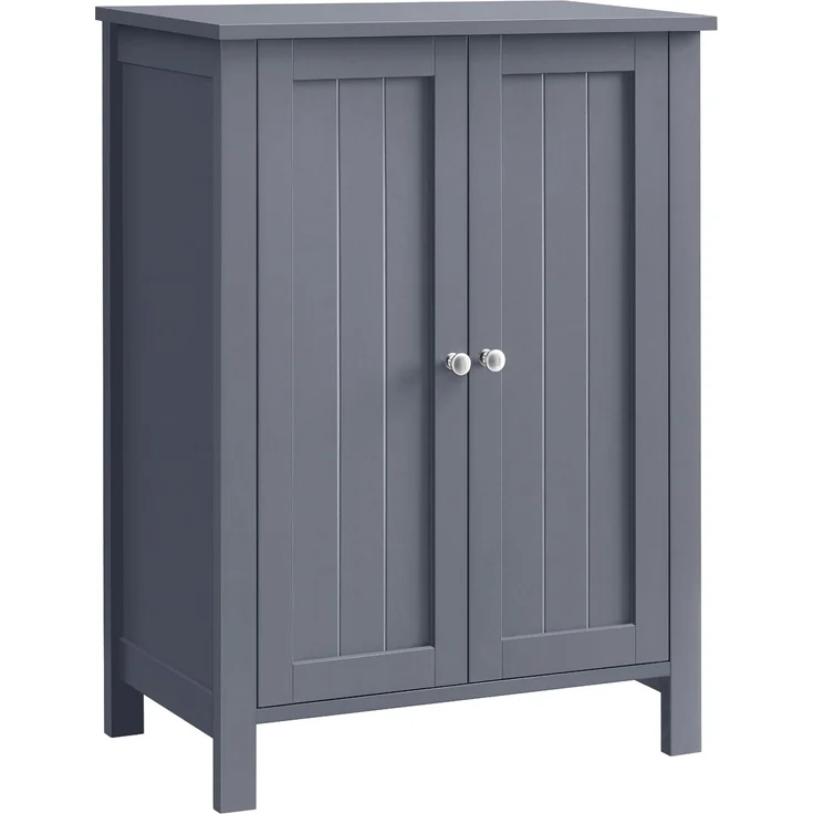 VASAGLE Badezimmermöbel auf Füßen, Aufbewahrungsschrank, Schrank mit 2 verstellbaren Regalen, 30 x 60 x 80 cm, Grau BCB60GY – Bild 1