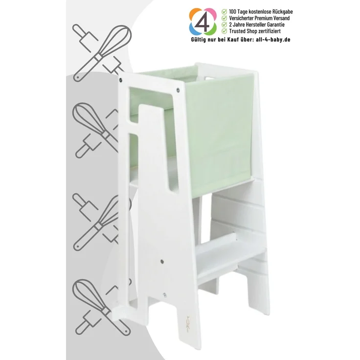 Tuki Lernturm inkl. Startertuch (Modell 2026) White, Sage – Bild 2
