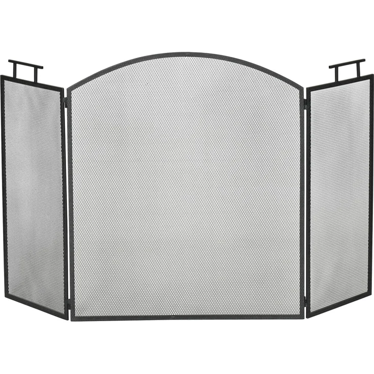 JARDJ Funkenschutzgitter für Kamin oder Ofen – 3-teiliger, faltbarer Funkenschutz – Maße: 110 cm (B) x 24 cm (T) x 76,5 cm (H) – Schwarzer Stahl – Bild 2