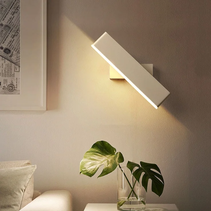ABC Wandleuchte fürs Schlafzimmer, Leselampe für Wohnzimmer, Flur oder Arbeitszimmer, drehbare Vollspektrum-Hotelzimmerleuchte – Gold – Bild 5