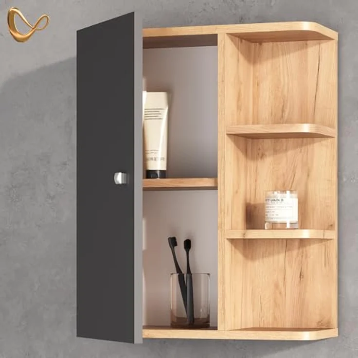Livinity® Hängeschrank Fucino, Anthrazit/Braun, 47.2x59.2 cm – Bild 7