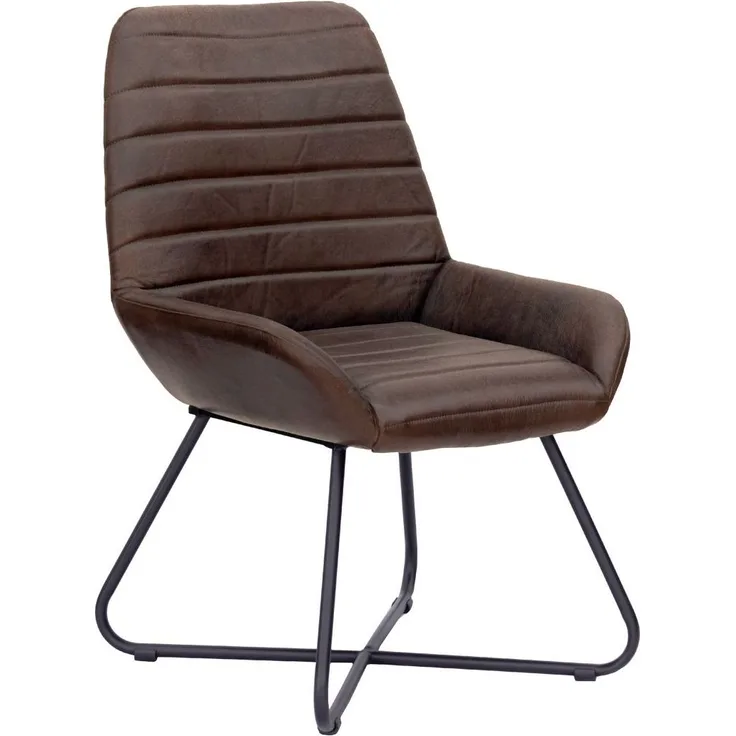 Stuhl Echtleder 59x68x93 dunkelbraun IRON LABEL #16