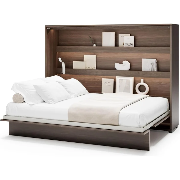MEBLINI Schrankbett BC-04 - 140x200cm Horizontal - Dunin Eiche - Wandbett mit Lattenrost - Klappbett mit Schrank - Wandklappbett - Murphy Bed - Bettschrank – Bild 1