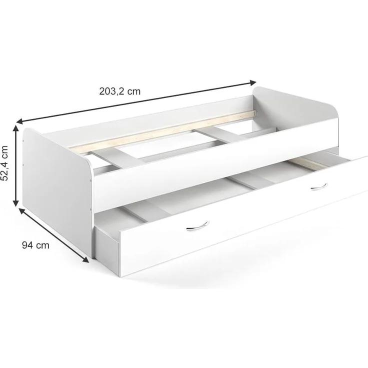 Ausziehbett Enzo Weiß 90x200 cm Vitalispa – Bild 2
