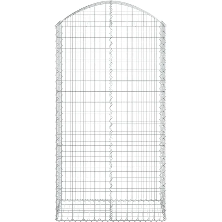 vidaXL Gabione mit Hochbogen 100x50x180/200 cm Verzinktes Eisen 153439 – Bild 3