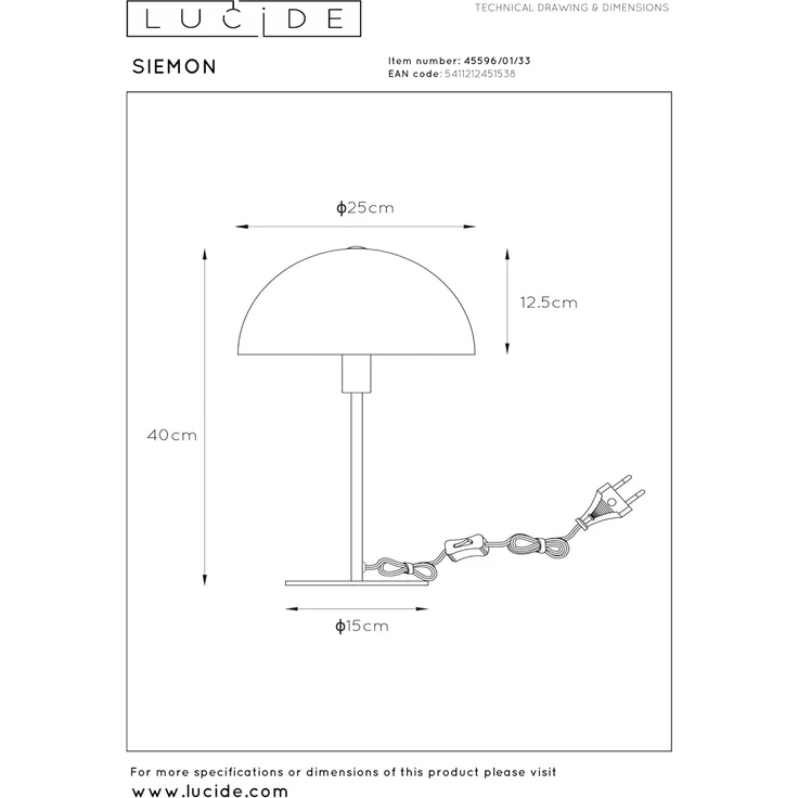 LUCIDE SIEMON - Tischlampe - Ø 25 cm - 1xE14 - Grün – Bild 8