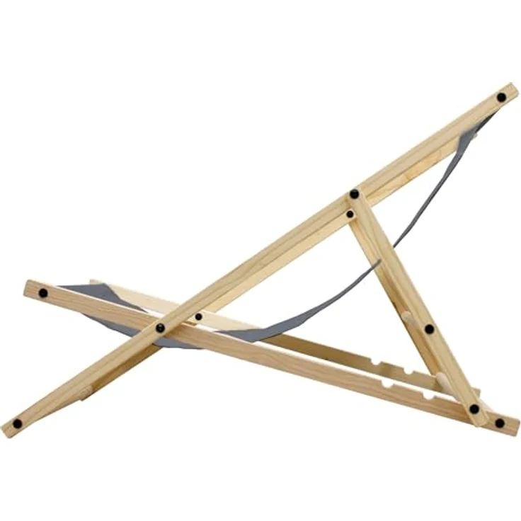 ECD Germany Klappbarer Liegestuhl aus Holz, Anthrazit, bis 120 kg Tragkraft, mit verstellbarer Liegehöhe und wetterfestem Oxford-Gewebe – Bild 4