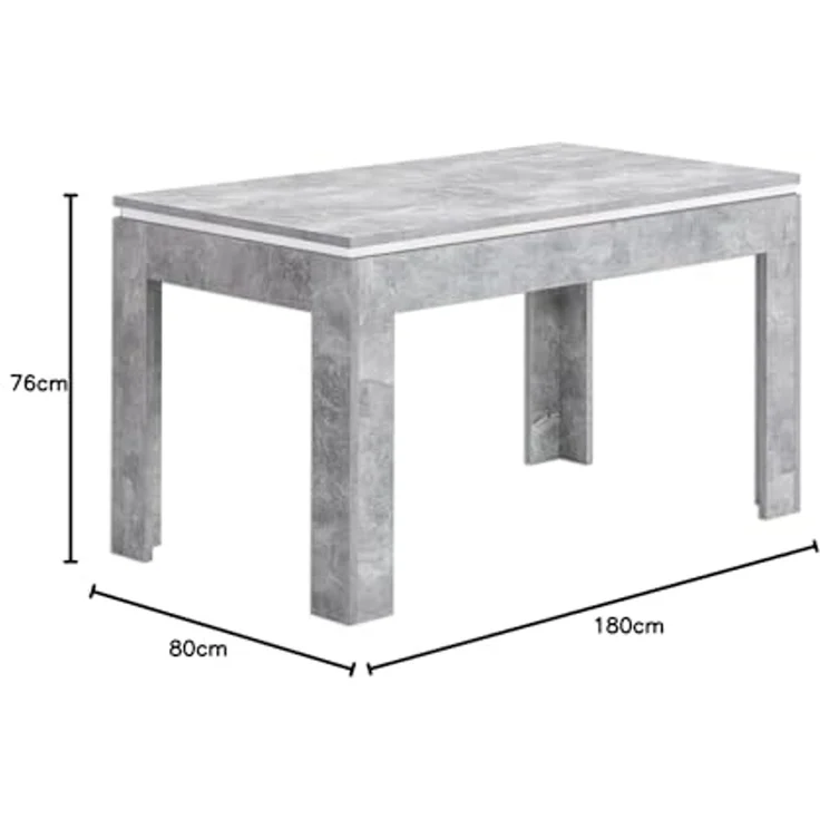 Esstisch STONE Esszimmertisch Dinnertisch Küchentisch Tisch ausziehbar in grau beton 140-180cm – Bild 3