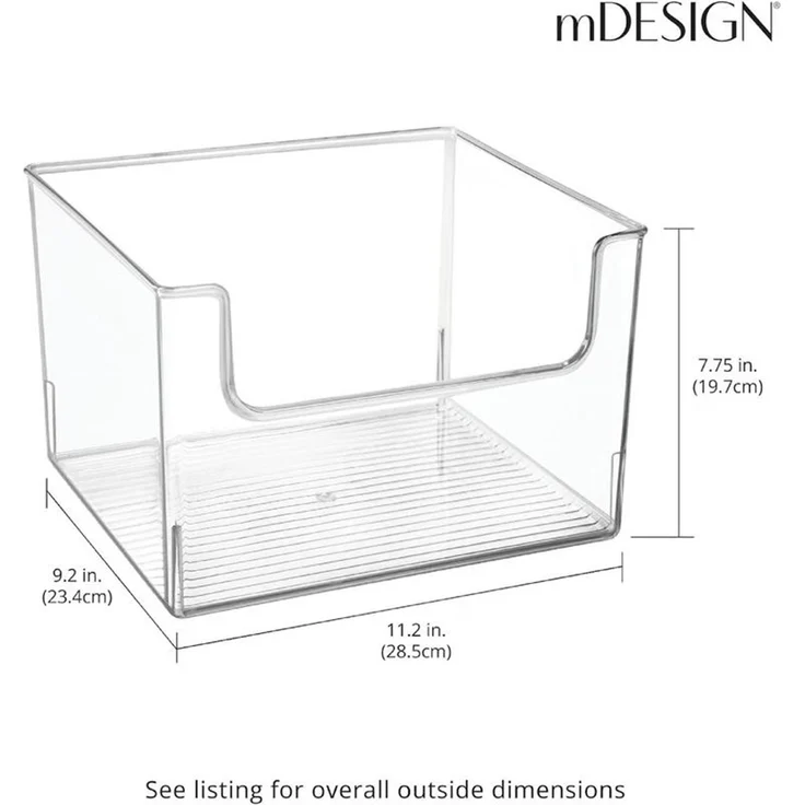 mDesign 4er-Set Aufbewahrungsbox Organizer Kunststoff Ablage Transparent – Bild 2