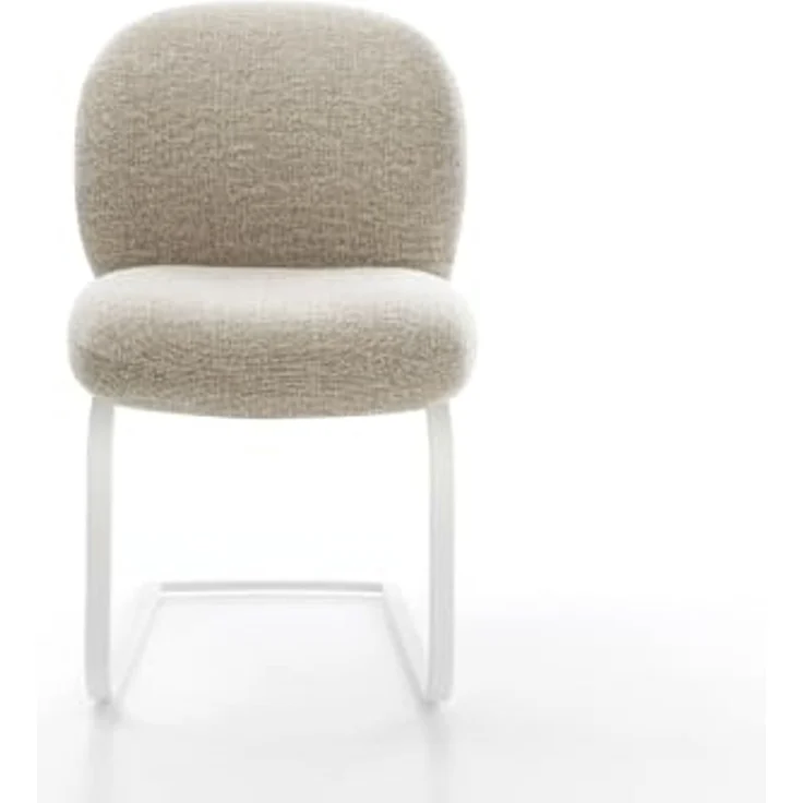 Freischwinger Nube-Flex Webstoff Soft Beige Freischwinger flach Weiß Taschenfederkern – Bild 4