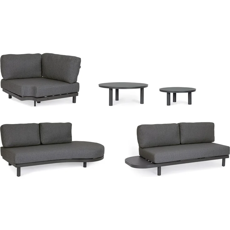 Gartenecksofa Hercules aus Aluminium und Olefin, modern, anthrazit, inkl. Couchtisch-Set – Bild 6