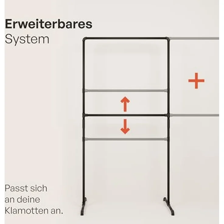 pamo. design Kleiderständer LAS, (Kleiderstange ohne Bohren), Offene und freistehende Kleiderstange – Bild 7