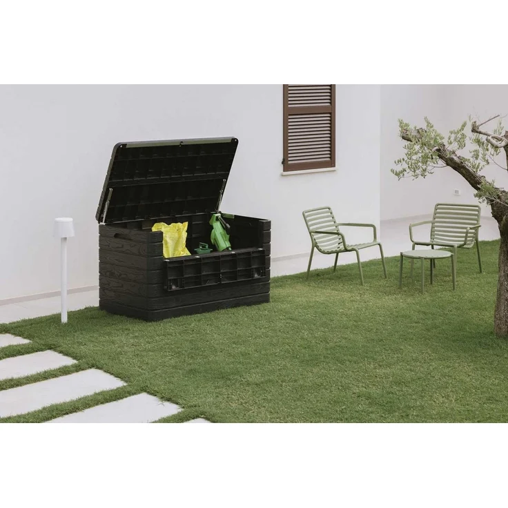 ONDIS24 Kissenbox Dolomiti XXL Auflagenbox anthrazit 970 L, Aufbewahrungsbox Sitztruhe, UV & witterungsbeständig – Bild 2
