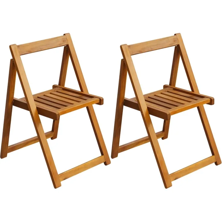 vidaXL Klappstühle, 2 Stück, aus massivem Akazienholz 42660
