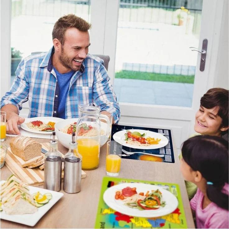 nikima Platzset stabiles Vinyl Tischset - Englisch Kinder Platzset abwaschbar, (1-St) – Bild 4