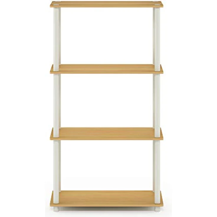 Furinno Turn-N-Tube 4-Stufe Mehrzweck-Regal, Buche / Weiß, 59.9 (Breite) x 109.9 (Höhe) x 29.7 (Tiefe) cm – Bild 11