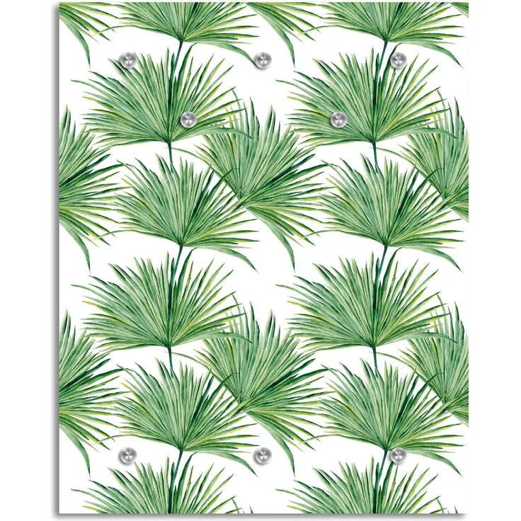 Queence Garderobe - "Frond" Druck auf hochwertigem Arcylglas inkl. Edelstahlhaken und Aufhängung, Format: 100x120cm